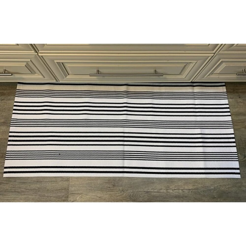 New Black and White Runner Rug 2x6ft Front Porch Rug Machine Washable Indoor